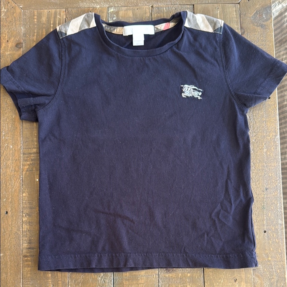 Burberry Blue Short Sleeve Tee with Logo